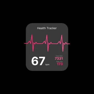 Health Tracker Widget UI Concept on Black Background. Social Media Illustration Stock Illustration