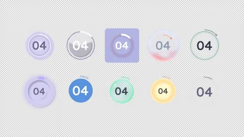 Health tracking circular countdown animation set Stock Footage 335747754