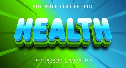 Health vector text effect with modern style design Stock Illustration