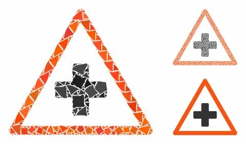 Health warning Composition Icon of Humpy Pieces Stock Illustration