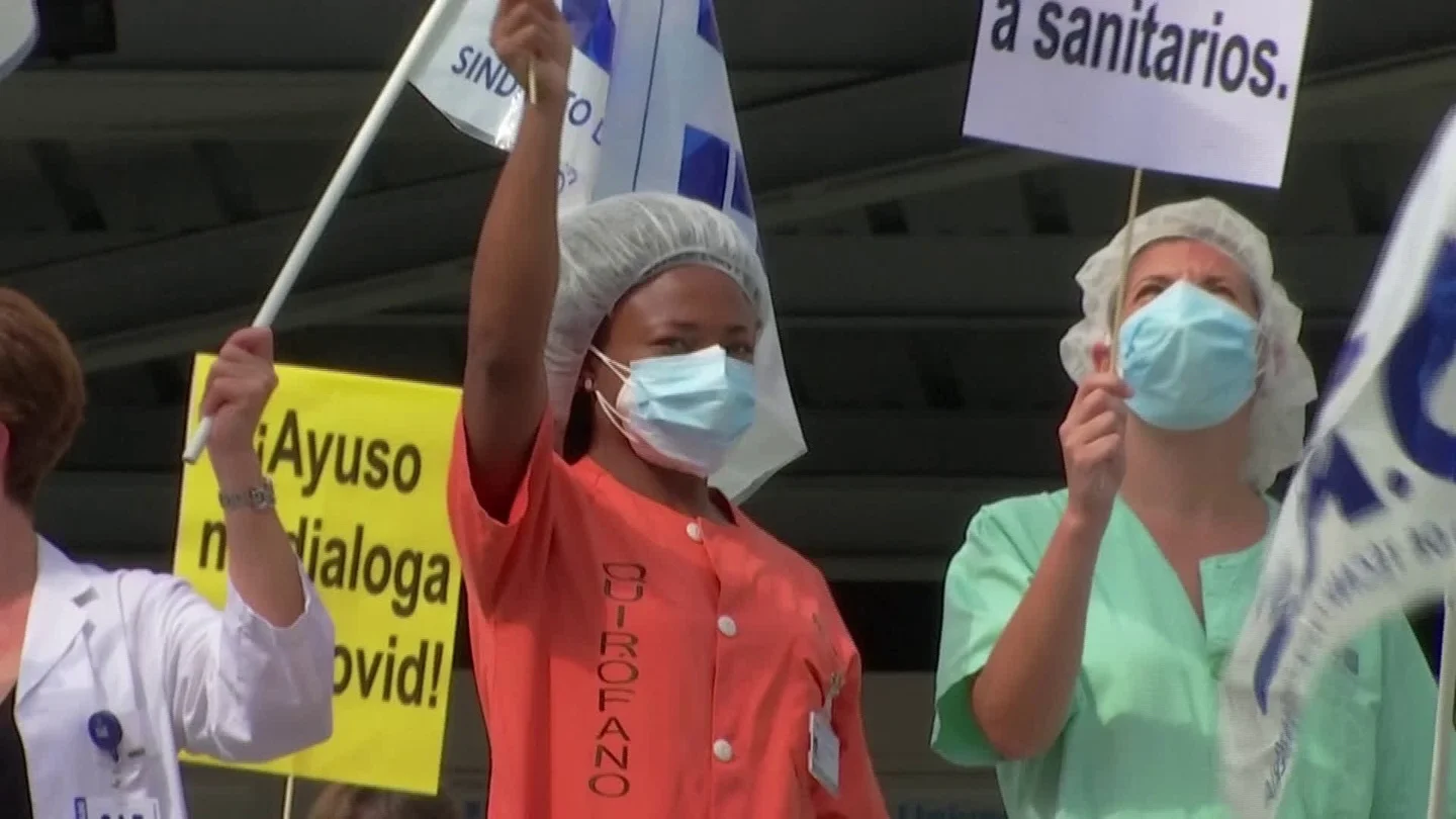 Health Workers Protest In Madrid Against Lack Of Support, Demand Better Co... Stock Footage
