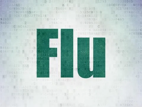 Healthcare concept: Flu on Digital Data Paper background Stock Illustration