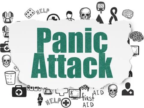 Healthcare concept: Panic Attack on Torn Paper background Stock Illustration