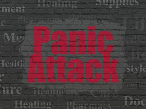 Healthcare concept: Panic Attack on wall background Stock Illustration