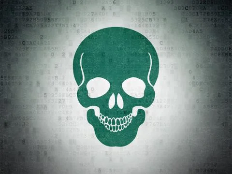 Healthcare concept: Scull on Digital Data Paper background Stock Illustration