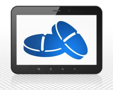 Healthcare concept: Tablet Pc Computer with Pills on display Stock-Illustration