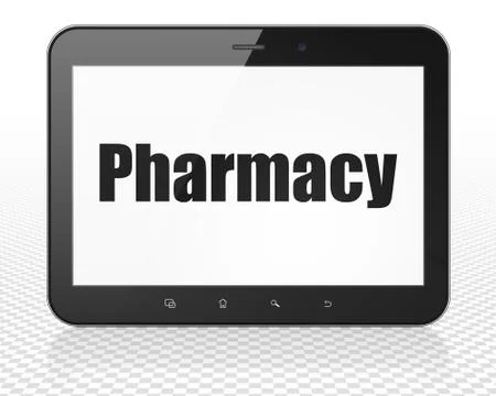 Healthcare concept: Tablet Pc Computer with Pharmacy on display Stock Illustration