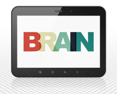 Healthcare concept: Tablet Pc Computer with Brain on  displa Stock Illustration
