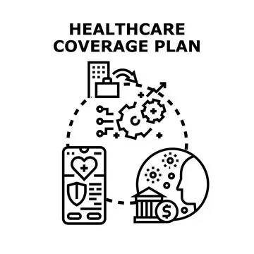 Healthcare coverage plan developing global medical protection Stock Illustration