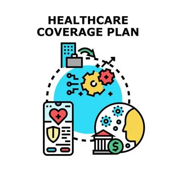 Healthcare coverage plan developing global medical protection Stock Illustration