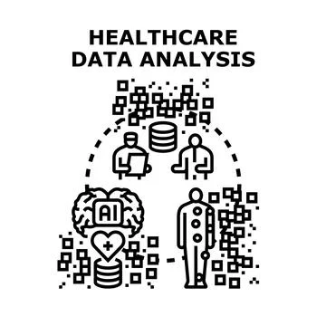 Healthcare data analysis concept with artificial intelligence 库存插图