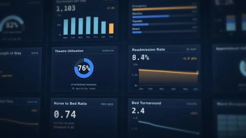Healthcare Data Dashboard Visualization Medical Operations Metrics Hospital Stockbeeldmateriaal 342478346
