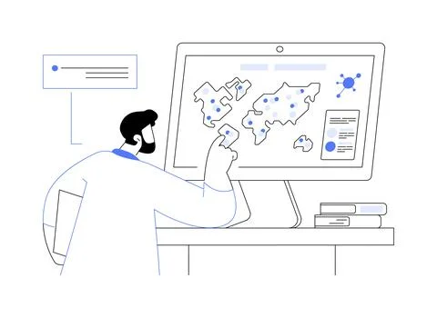 Healthcare data visualization abstract concept vector illustration. Stock Illustration