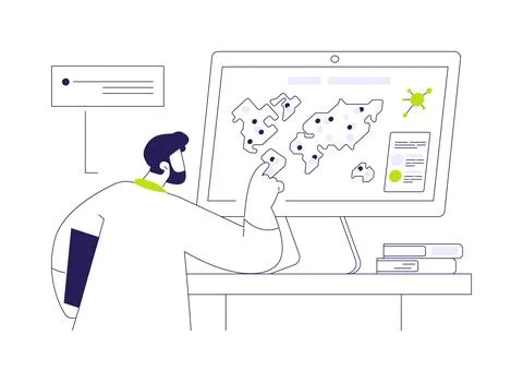 Healthcare data visualization abstract concept vector illustration. Stock Illustration