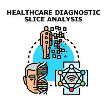 Healthcare diagnostic slice analysis system concept Stock Illustration