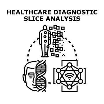 Healthcare diagnostic slice analysis system concept Stock Illustration