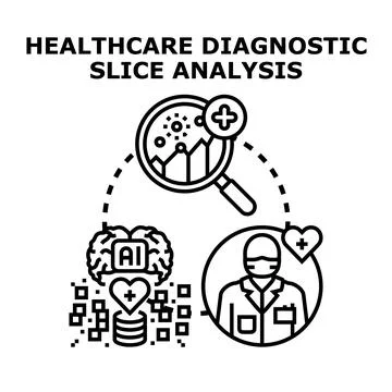 Healthcare diagnostic slice analysis using artificial intelligence Stock Illustration