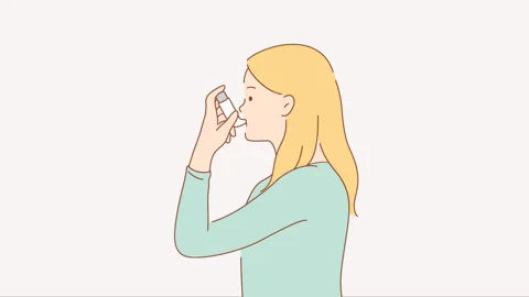 Healthcare, disease asthma, problem concept Stock Footage 143454053