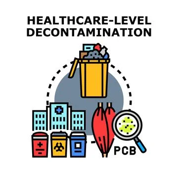 Healthcare facility decontamination process managing hazardous waste 스톡 일러스트