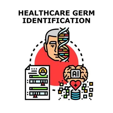 Healthcare germ identification using artificial intelligence and genetic an.. Stockillustratie