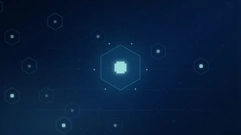 Healthcare Hexagons Loop - Dark Blue Medical Crosses Backdrop 스톡 동영상 344033182