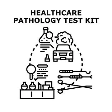 Healthcare pathology test kit testing diagnostics concept 库存插图