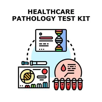 Healthcare pathology test kit testing blood analysis Stock Illustration