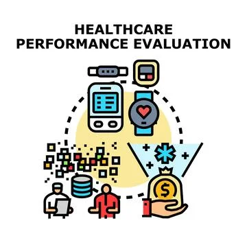 Healthcare performance evaluation process collecting patient data for finan.. Stock Illustration