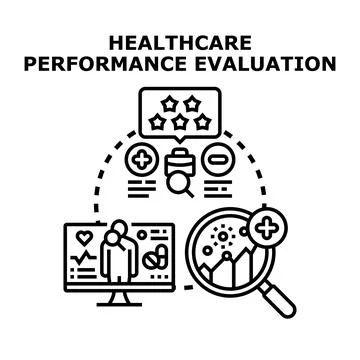 Healthcare performance evaluation process researching patient data 스톡 일러스트