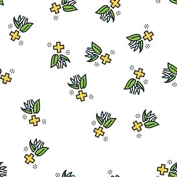 Healthcare phytotherapy vector seamless pattern Stock Illustration