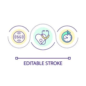 Healthcare service development loop concept icon Stock Illustration