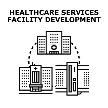 Healthcare services facility development vector concept Stock Illustration