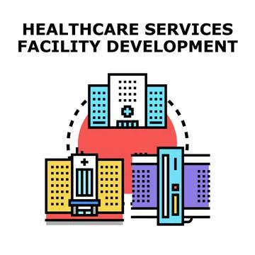 Healthcare services facility development vector concept Stock Illustration