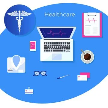 Healthcare startup. Stock Illustration