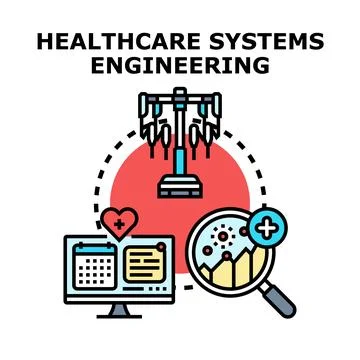 Healthcare systems engineering concept improving medical management Stock Illustration