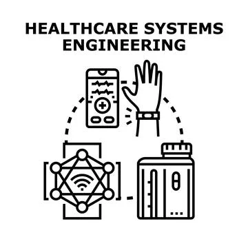 Healthcare systems engineering improving patient care management Stock Illustration