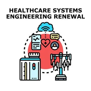 Healthcare systems engineering renewal optimizing medical solutions Stock Illustration
