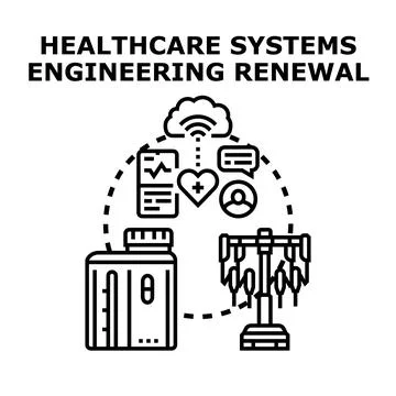 Healthcare systems engineering renewal optimizing medical solutions Stock Illustration