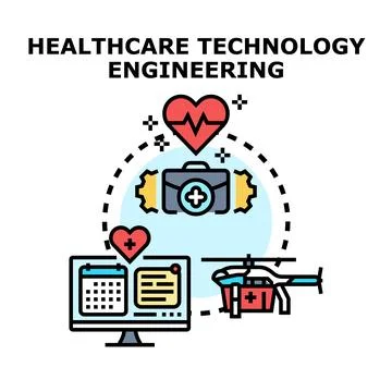 Healthcare technology engineering system concept illustration 库存插图
