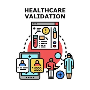 Healthcare validation process with medical data analysis 库存插图