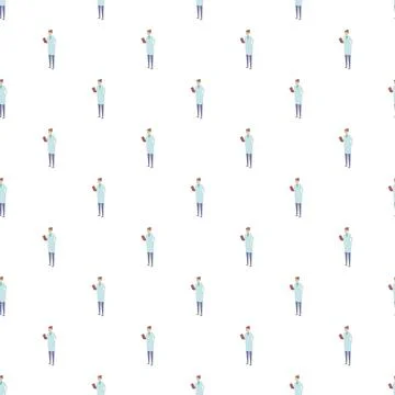 Healthcare worker pattern creating seamless medical background Illustrazione stock