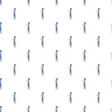 Healthcare worker repeating pattern for seamless background Stock Illustration