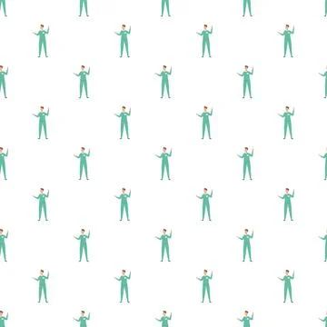 Healthcare worker uniform pattern repeat background illustration イラスト素材