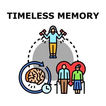 Healthy aging process promoting timeless memory benefits Stock Illustration