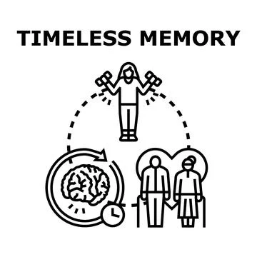 Healthy aging process promoting timeless memory benefits Stock Illustration