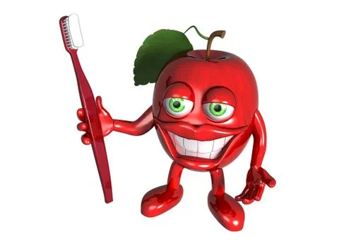Healthy apple with clean teeth Stock Illustration