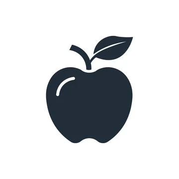 Healthy Apple fruit flat symbol. Stock Illustration