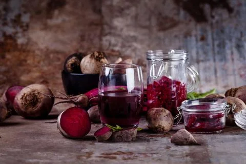 Healthy beetroot products Foto stock