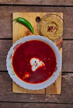 Healthy beetroot soup Stock Photos