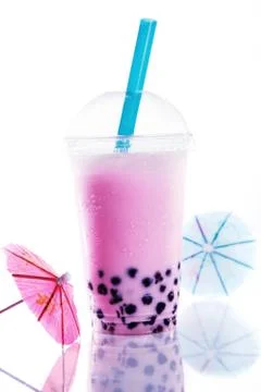 Healthy berry bubble tea Stock Photos